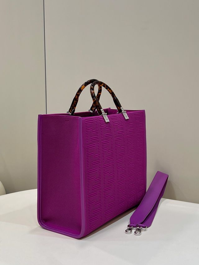 Fendi original fabric medium sunshine shopper bag 8BH386 purple