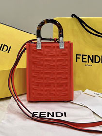 Fendi original fabric mini sunshine shopper bag 8BS051 red