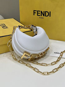 Fendi original calfskin nano fendigraphy bag 7AS089 white