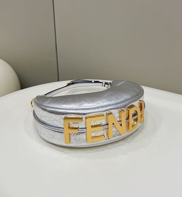 Fendi original calfskin small fendigraphy bag 8BR798 silver