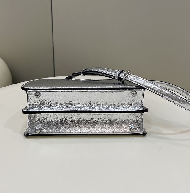 Fendi original calfskin small peekaboo ISeeU bag 8BN327 silver