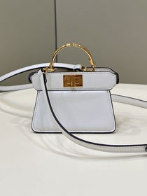 Fendi original lambskin nano peekaboo bag 7AS106 white