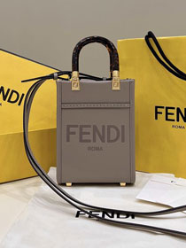 Fendi original calfskin mini sunshine shopper bag 8BS051 grey