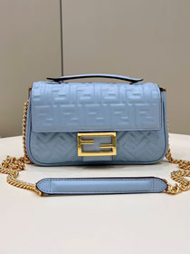 Fendi original lambskin chain baguette bag 8BR793 blue