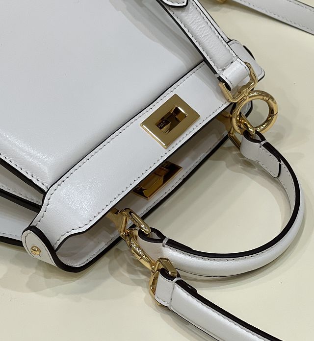 Fendi original lambskin mini peekaboo ISeeU bag 8BN335 white