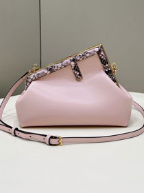 Fendi original lambskin&python leather small first bag 8BP129 pink