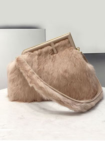 Fendi original mink fur medium first bag 8BP127 apricot