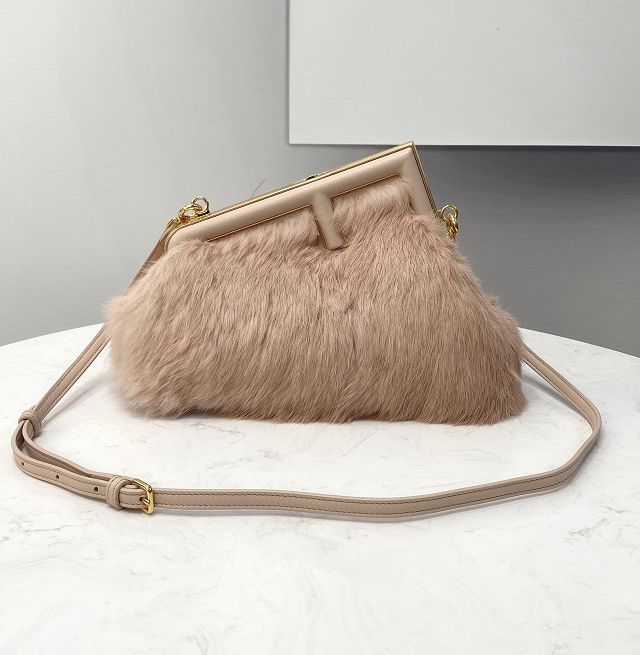 Fendi original mink fur small first bag 8BP129 apricot