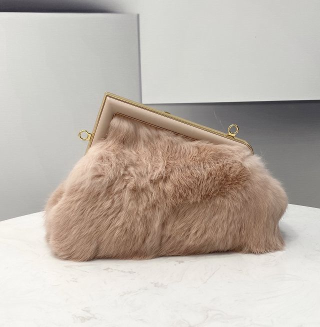 Fendi original mink fur small first bag 8BP129 apricot