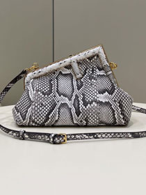 Fendi original python leather small first bag 8BP129 grey