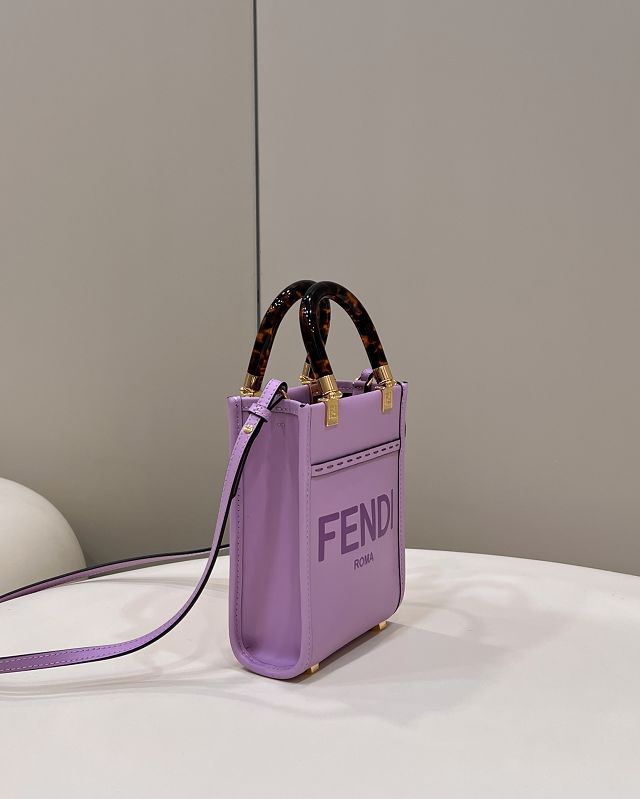 Fendi original calfskin mini sunshine shopper bag 8BS051 purple