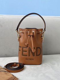 Fendi original calfskin small mon tresor bucket bag 8BS010 brown