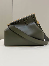 Fendi original lambskin medium first bag 8BP127 green