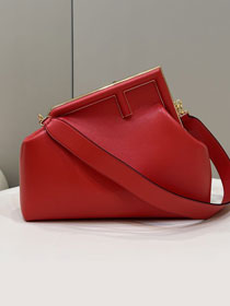 Fendi original lambskin medium first bag 8BP127 red