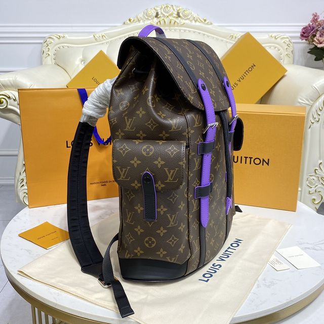 Louis vuitton original monogram canvas christopher backpack mm M46272 purple