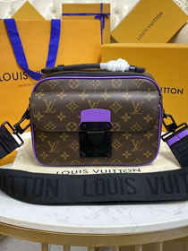 Louis vuitton original monogram canvas s lock messenger bag M46246 purple