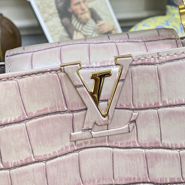 Louis vuitton original crocodile calfskin capucines BB handbag N93344 pink