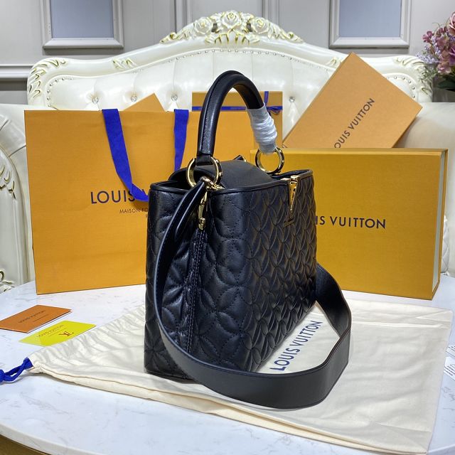 Louis vuitton original lambskin capucines mm handbag M55366 black