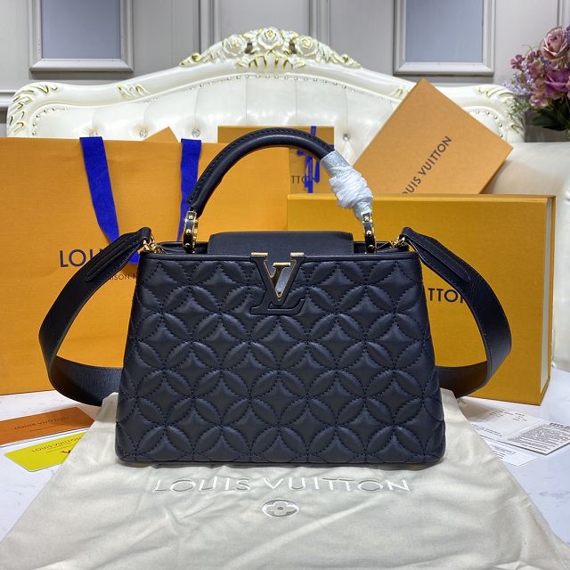 Louis vuitton original lambskin capucines BB handbag M55365 black