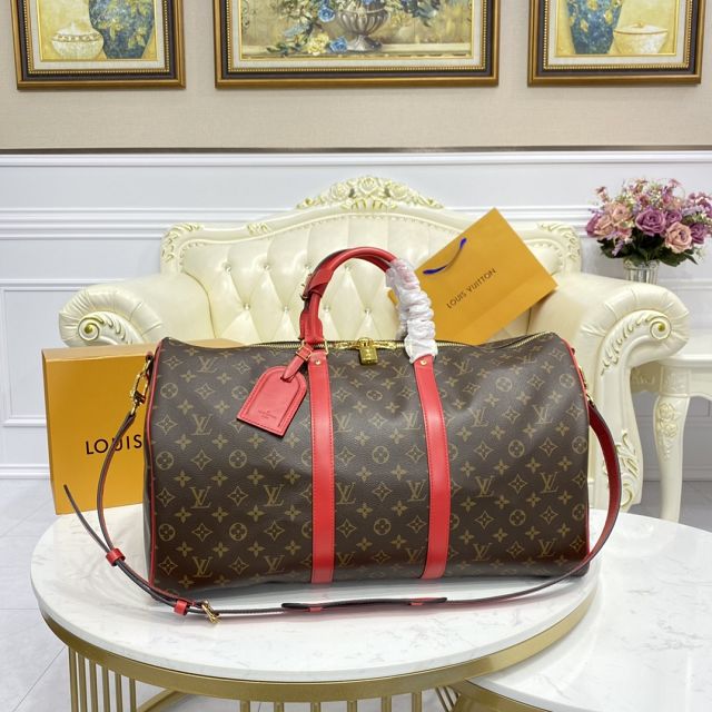 Louis vuitton original monogram canvas keepall 50 M46259 red