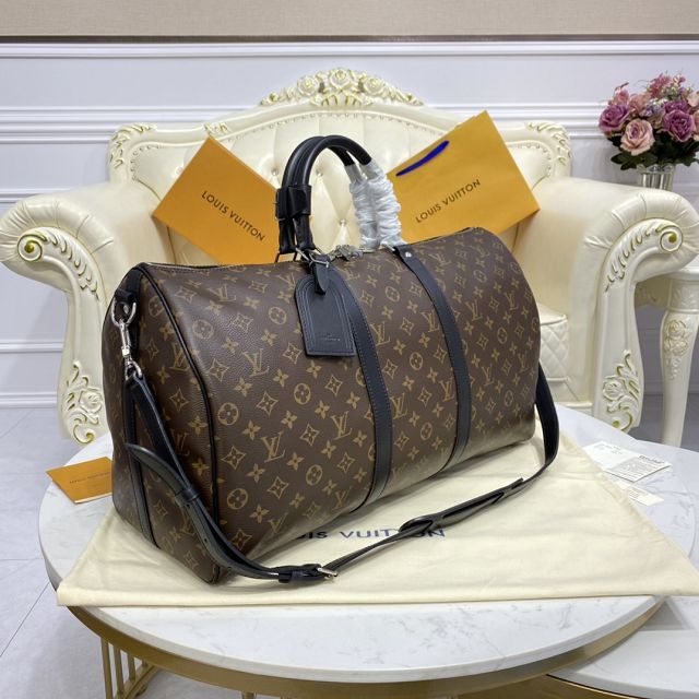 Louis vuitton original monogram canvas keepall 50 bag M56712 black