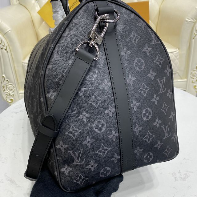 Louis vuitton original monogram eclipse keepall 50 bag m40568 black