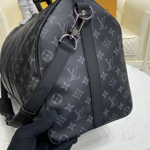 Louis vuitton original monogram eclipse keepall 45 bag m40569 black