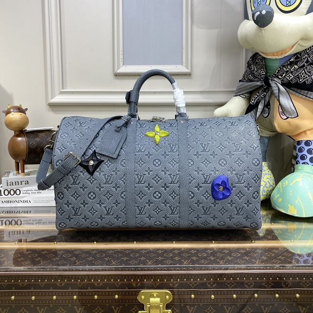 Louis vuitton original calfskin keepall 50 M20901 grey