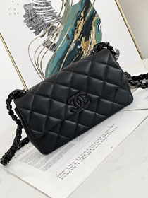 CC original grained calfskin mini flap bag AS2302 black