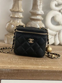 CC original lambskin small vanity with chain AP1447 black