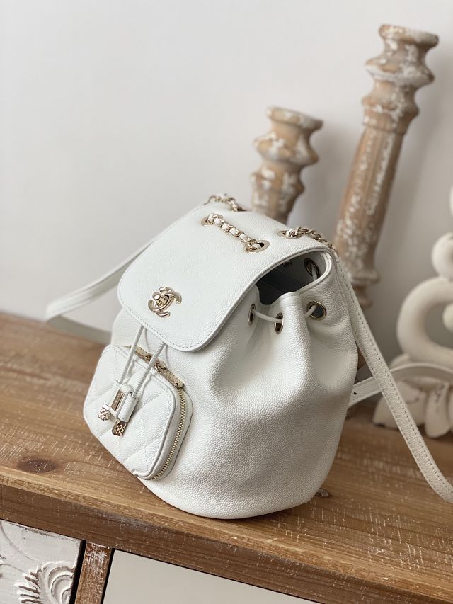 CC original grained calfskin mini backpack AS3530 white