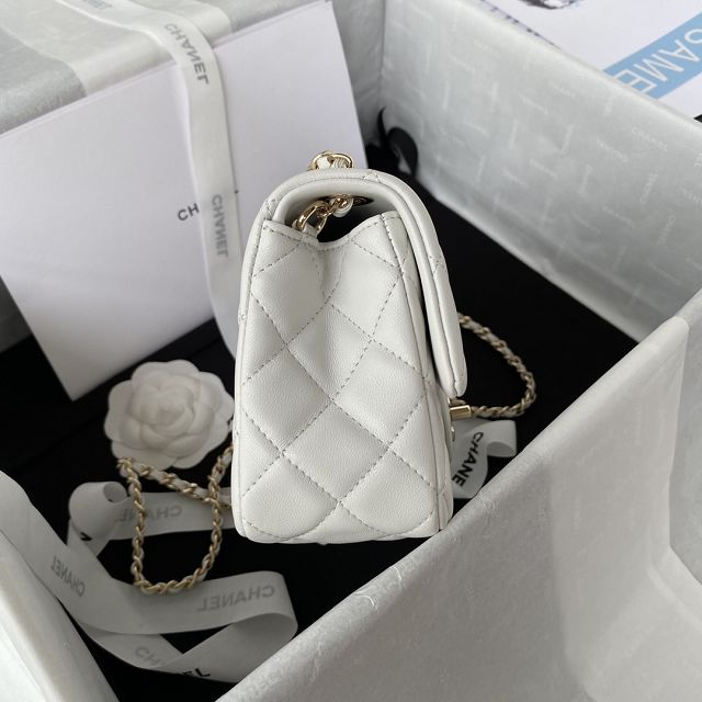 CC original lambskin flap bag AS1787-2 white