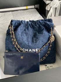 CC original denim 22 small handbag AS3260 blue&black