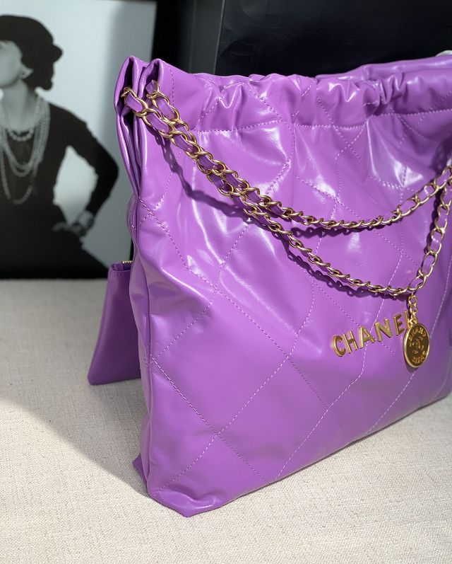 CC original calfskin 22 medium handbag AS3261 purple