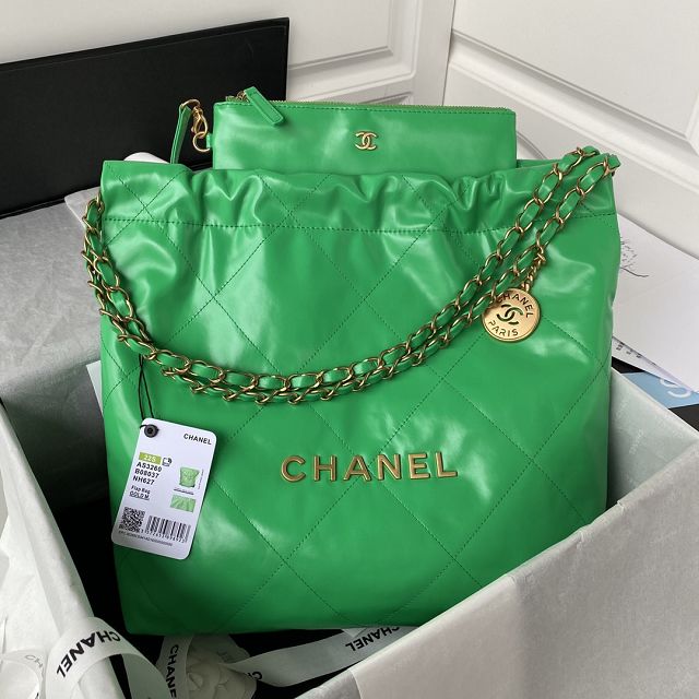  CC original calfskin 22 small handbag AS3260 green