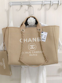 CC original mixed fibers large shopping bag A66941 apricot