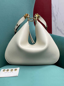 2022 GG original calfskin attache large shoulder bag 702823 white