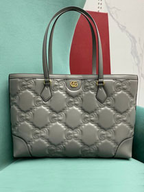 GG original matelasse leather medium tote bag 631685 grey