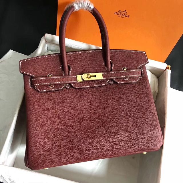 Hermes original togo leather birkin 30 bag H30-1 bordeaux