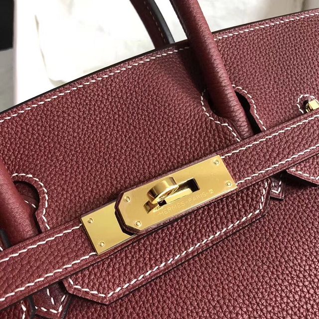 Hermes original togo leather birkin 30 bag H30-1 bordeaux