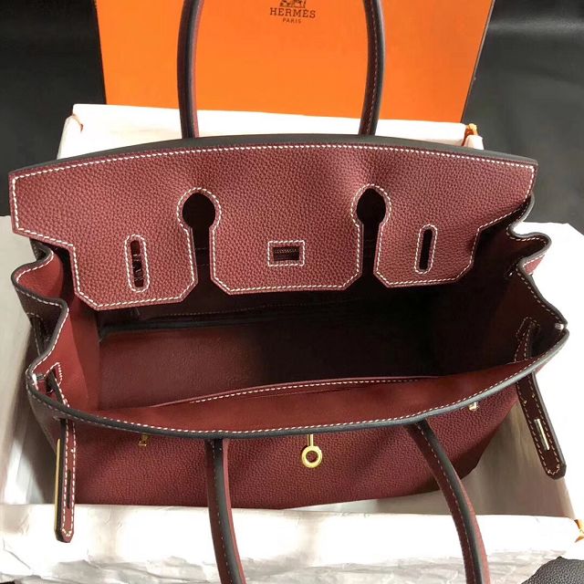 Hermes original togo leather birkin 30 bag H30-1 bordeaux