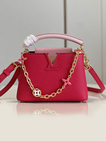 Louis vuitton original calfskin capucines mini handbag M20845 rose pink