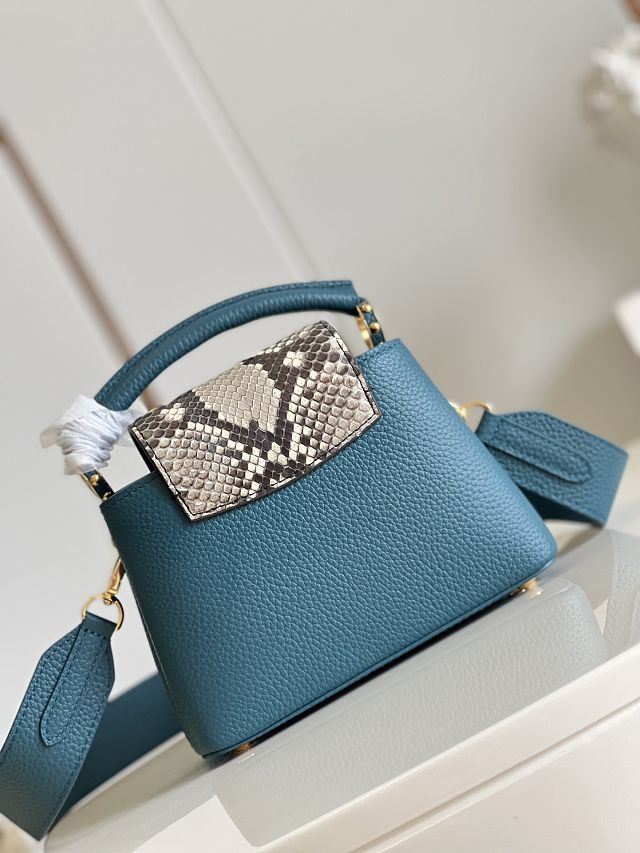 Louis vuitton original calfskin capucines mini handbag M55986 blue