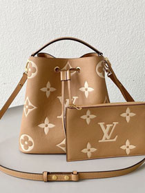 Louis vuitton original calfskin neonoe bucket bag mm M46029 arizona beige