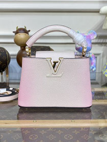 Louis vuitton original lizard calfskin capucines mini handbag M80239 light pink