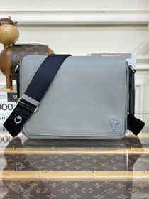 Louis vuitton original taiga leather district messenger bag pm M30851 grey