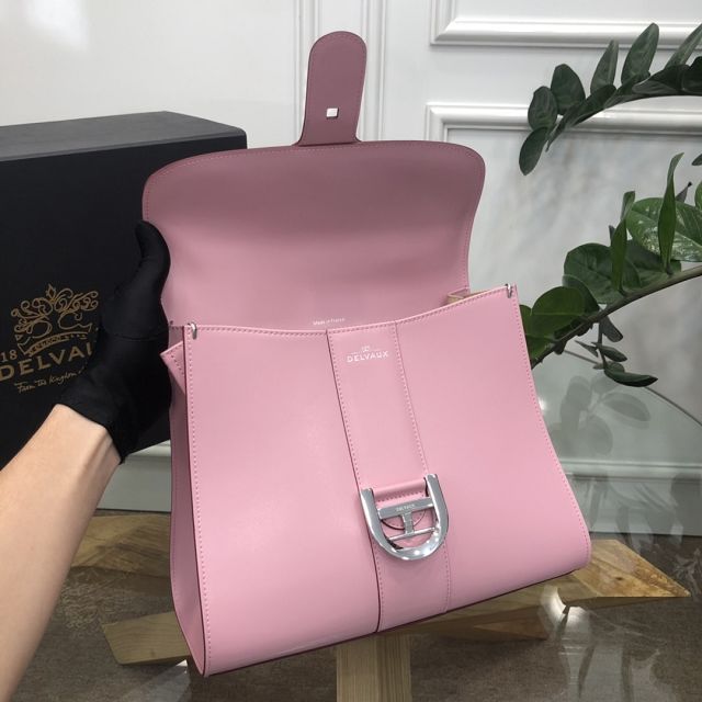 Delvaux original box calfskin brillant bag MM AA0555 pink