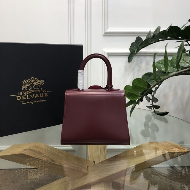 Delvaux original box calfskin brillant mini bag AA0406 burgundy&wine red