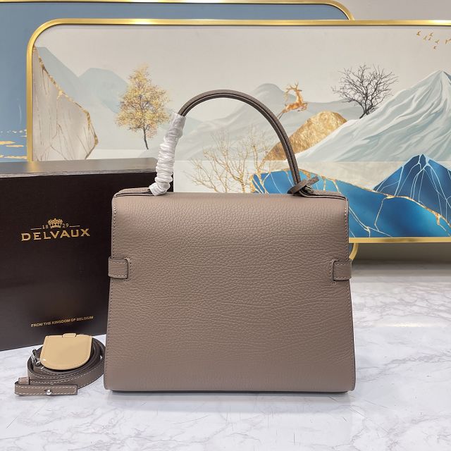 Delvaux original grained calfskin tempete medium bag AA0562 grey