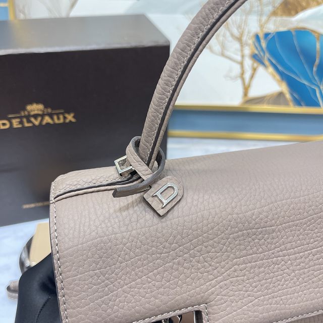 Delvaux original grained calfskin tempete medium bag AA0562 grey